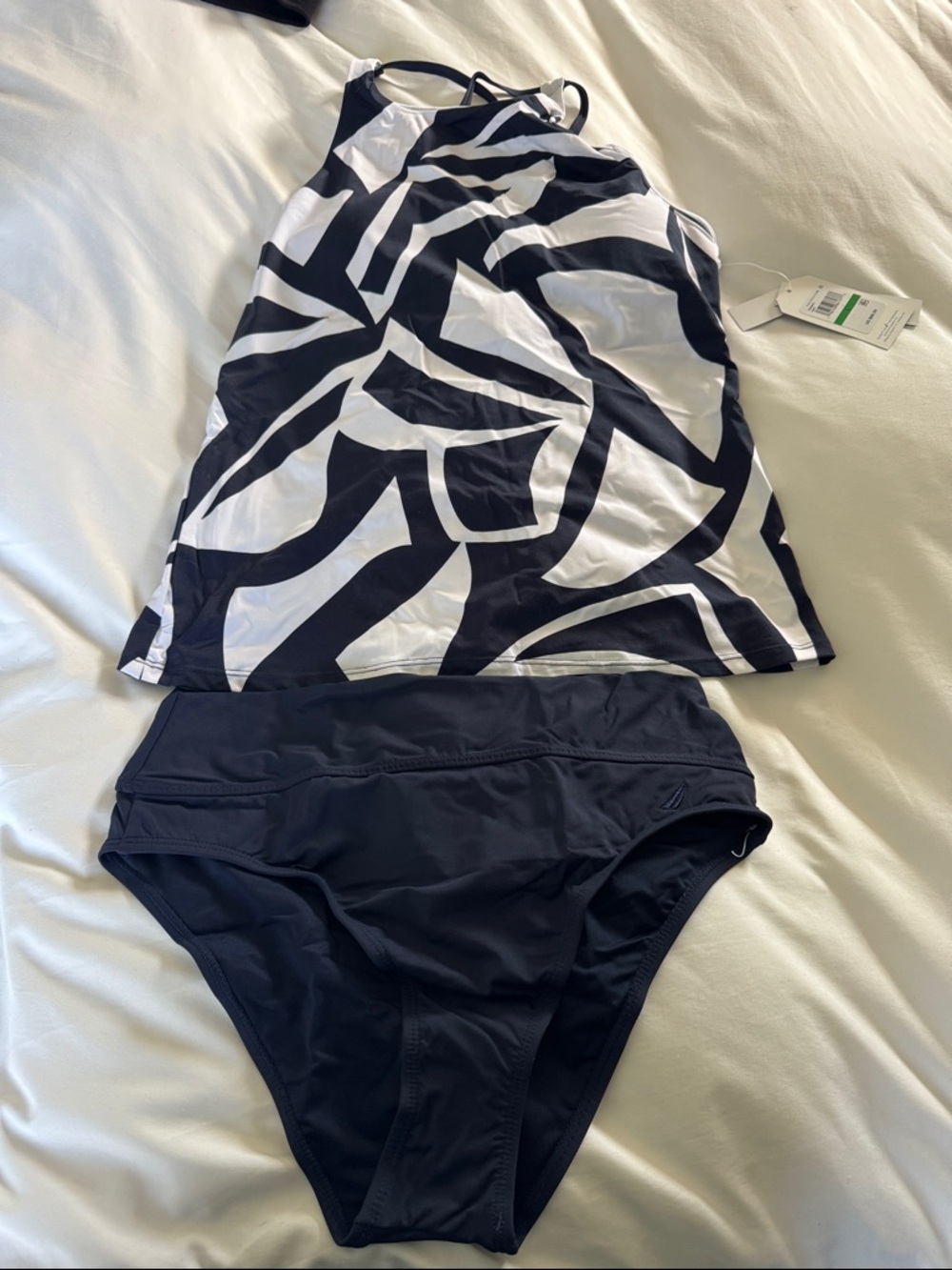 New with Tags! Nautica Navy and White Tankini Set